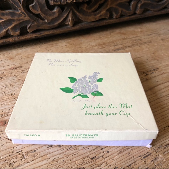 Vintage Lilac Saucermats Paper Coasters FM 260 A Freund-Mayer England Pack of 35 - Picture 9 of 15